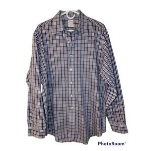 Brooks Brothers Men’s 346 Long Sleeve Button Down Shirt Size Large Purple Plaid